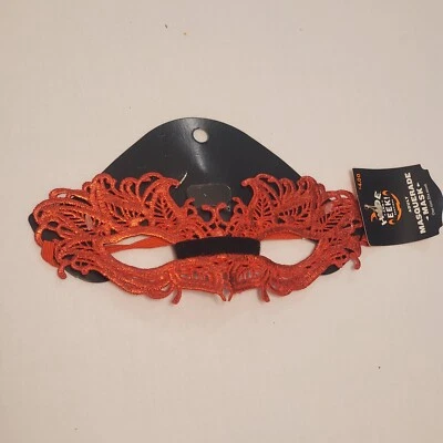 Halloweeen Masquerade Red Mardi Gras Mask NWT Adult Costume Fantasy Roll Play - Image 1 of 3