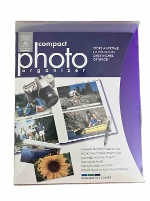 NUEVO Organizador de Fotos Compacto Portaview con Estuche para 72 Fotos de 4" x 6" o 3" x 5" Foto 1 de 3