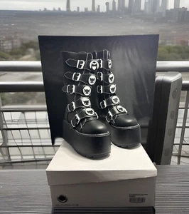 YRU Emily The Strange Goth, Emo, Punk Katze Plateau Phazer Stiefel Gr. 7 Neu! - Bild 1 von 8