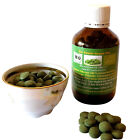 180 organicznych tabletek mieszanki moringi: moringa, trawa jęczmienna, chlorella, spirulina brązowe szkło
