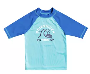 Boys Quiksilver Tropical Bubble SS Rashie Rash Swim Top Size 2. NWT, RRP $35.99 - Picture 1 of 1