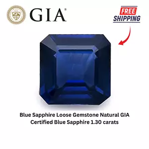 Blue Sapphire Loose Gemstone Natural GIA Certified Blue Sapphire 1.30 carats - Picture 1 of 6