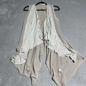 Weiche Umrandung Strickjacke Damen Small Medium ärmellos drapiert Boho - Bild 1 von 6