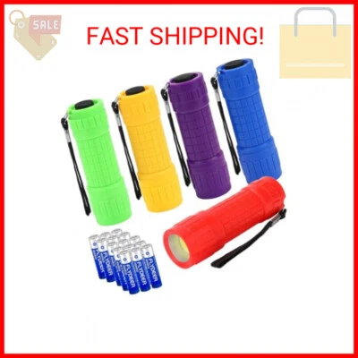 ‎KUNHE KunHe 5 Pack Plastic Small Mini LED Flashlight COB Flashlights for Kids 100 Lume