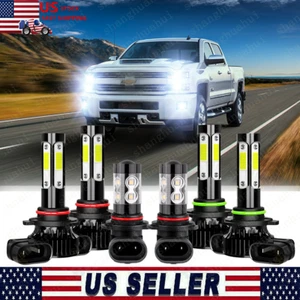 For Silverado 1500 2500 HD 2003 2004-2006 LED Headlight Fog Light Bulbs Combo 6x - Picture 1 of 13