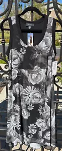 Karen Kane Women's Sheer Urban Jungle Hi-Lo Dress - Black Rose Print - 1X - NWT - Picture 1 of 12