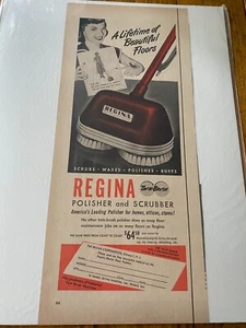 Pulidora y fregadora Regina 1952 vintage de por vida de hermosos pisos anuncio - Imagen 1 de 1