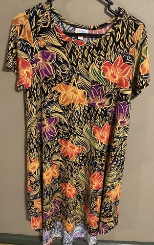 VETEMENTS Abito donna LuLaRue nero multicolore floreale alto basso Taglia XS