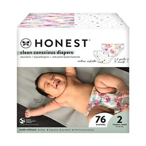 The Honest Company Clean Conscious Diapers Size 2 (12-18lbs) 76 Count