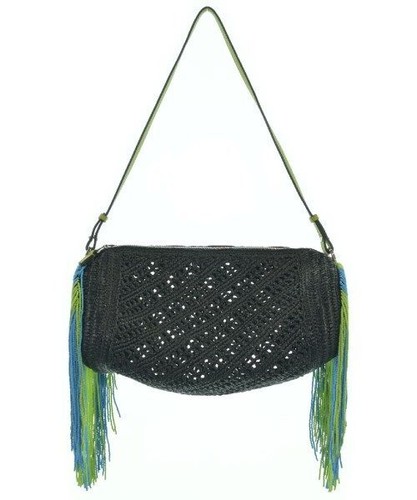 Borsa a tracolla originale Loewe frange bracciale pochette nera usata