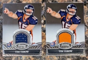 2010 Bowman Sterling Relics Tim Tebow #BSR-TT RC Blue & Orange Patch -2 Card Lot - Picture 1 of 2