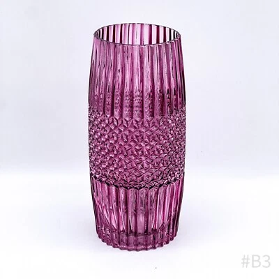 Vase Blumenvase Dekovase aus Glas mit Rillen | Violett | 24 cm Höhe - Bild 1 von 4