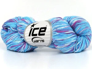 3-Skein Lot Hand Dyed Cashmere Yarn Light 3x100g/225m Turquoise Orchid Maroon - Picture 1 of 4