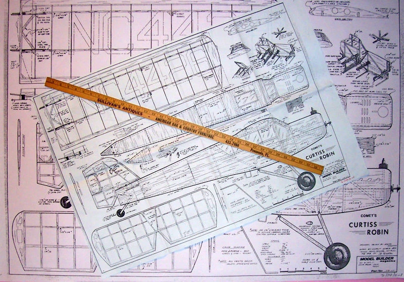 Comet CURTISS ROBIN PLAN to Build a 48" Span FF or RC Model Airplane  - Image 1 of 1
