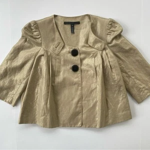 Robert Rodriguez Cropped Metallic Cape Jacket Size 6 Womens - Picture 1 of 13