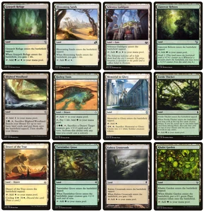 MTG: 12 x Different Green & White Selesnya Lands for COMMANDER deck building LP - Picture 1 of 1