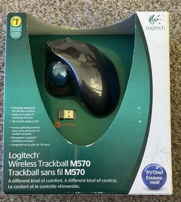 Logitech M570 Wireless Trackball Mouse – Ergonomic Design NEW SEALED  - Image 1 of 4