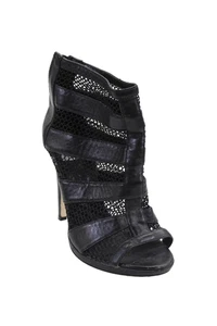 DV Dolce Vita Womens Leather Peep Toe Caged Stiletto Heels Black Size 7 - Picture 1 of 5