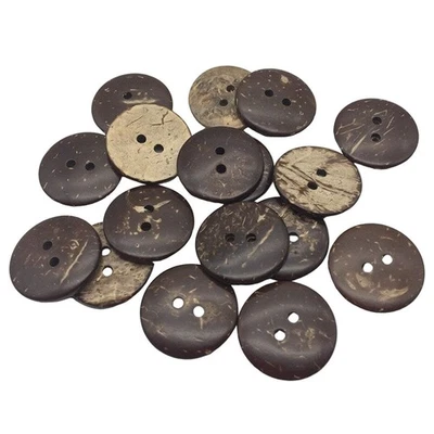 25pcs 2 Holes Clothing Buttons Coconut Shell Round Wooden 13mm Sewing - Image 1 of 2