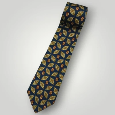 Corbata de cuello Chaps Ralph Lauren para hombres 58.5 x 4 Vtg 70s Geométrico Clásico Hecho en EE. UU. Foto 1 de 4