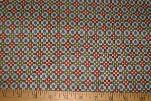 DEBBIE MUMM Fabric - CABIN FEVER - 9 Patch & Trees on Blue - 15" REMNANT - Picture 1 of 1