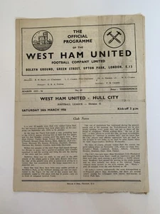 West Ham United v Hull City 1955-56 League Division Two 24th March 1956 - Picture 1 of 2