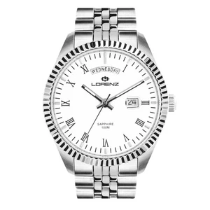 Lorenz Genf - Herrenuhr Day-Date Stahl weiß (30119AA) - Bild 1 von 4