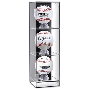 3 Vetrina Baseball Armadietto Montaggio a Parete Trasparente Acrilico Ball Shadow Box per... - Foto 1 di 6