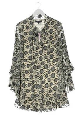 MAX STUDIO Tunikakleid Damen Kleid Gr. DE 36 wollweiß-hellgrau-schwarz - Bild 1 von 4