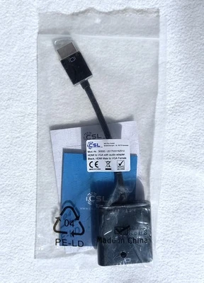 CSL HDMI (Stecker) - VGA + 3,5mm Klinke (Buchsen) Adapter, flexibel, Neu & OVP! - Bild 1 von 4