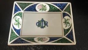Cenicero Christian Dior rectangular de porcelana blanco/azul V9 - Imagen 1 de 3
