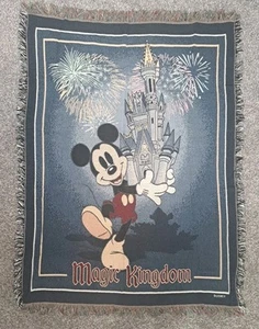 Disney Magic Kingdom Tapestry Throw Blanket 45”x55” MICKEY Cinderellas Castle - Picture 1 of 5