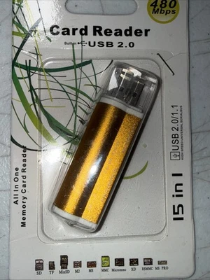 New USB 2.0 15-in-1 Memory Card Reader/Writer - Image 1 of 4