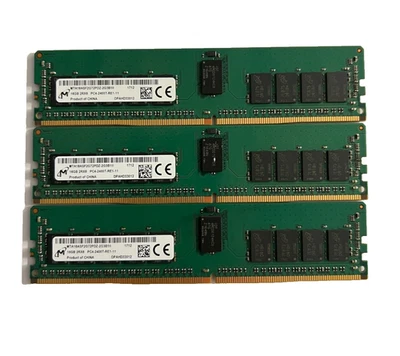[48GB] - LOT OF 3x 16GB DDR4 ECC 2400 Micron Registered Server RAM - Image 1 of 2