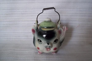 VINTAGE KÄTZCHEN KATZENKOPF - TEEKANNE GEFORMT - SALZSTREUER - JAPAN - Bild 1 von 3