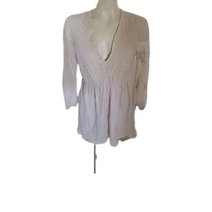 Charlotte Russe Romantic Sheer Lined Embroidered Floral Lace Long Sleeve Dress M - Picture 1 of 10