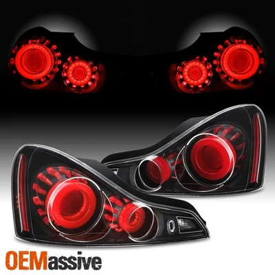 [GTR Style]Fit 2008-2015 G37 / Q60 Coupe 3D LED Tube Tail Light - Black Assembly - Image 1 of 4