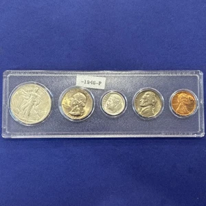 1946-P US Mint Coin Set Affordable Gift Unique Present 90% Silver Investment A+ - Picture 1 of 12
