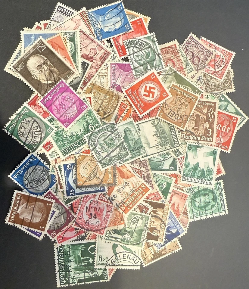 Lot Stamp Germany WWII 3rd Reich Hitler Hindenburg 100 Different Premium U - Image 1 of 1