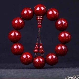 Burmese Rosewood Bracelet Man Antique Curios Prayer Beads Rosary Bracelet - Picture 1 of 4