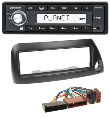 Continental USB MP3 AUX 1DIN Autoradio für Ford Ka (bis 2008) - schwarz - Bild 1 von 4