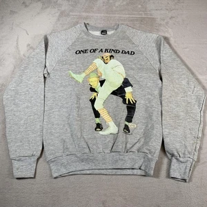Vintage Norman Rockwell One Of A Kind Dad Sweatshirt Fits Small Gray 90s Art USA - Picture 1 of 18