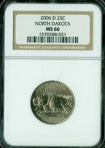 2006 D NORTH DAKOTA QUARTER NGC MS66 BUSINESS STRIKE * - Picture 1 of 4
