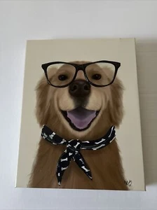 Golden Retriever w/ Glasses, Stretched Canvas Hobby Lobby 1955293 - Picture 1 of 4