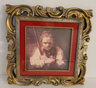 Rembrandt Girl With A Broom Framed Print Reproduction, Miniature, Framed - Image 1 of 4