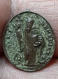 medaglia SAN BENEDETTO- sacra- devozionale-votiva-antica  - Foto 1 di 3