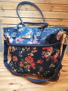 Jessica Simpson Weekender Travel bag, Carry-on Blue floral pattern 21354-31-TT - Picture 1 of 13