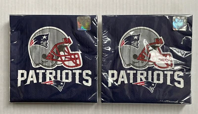 Servilletas de los New England Patriots NFL 2 paquetes 32 unidades fútbol americano fiesta del Super Bowl Foto 1 de 3