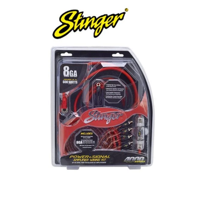STINGER 4000 Series 8 Gauge AWG 600 Watts SK4681 Car Amp Amplifier Wiring Kit - image 1 of 1