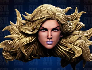 Emma Frost X-Men 1:12 scale custom unpainted Head 6" Action Figure - Picture 1 of 1